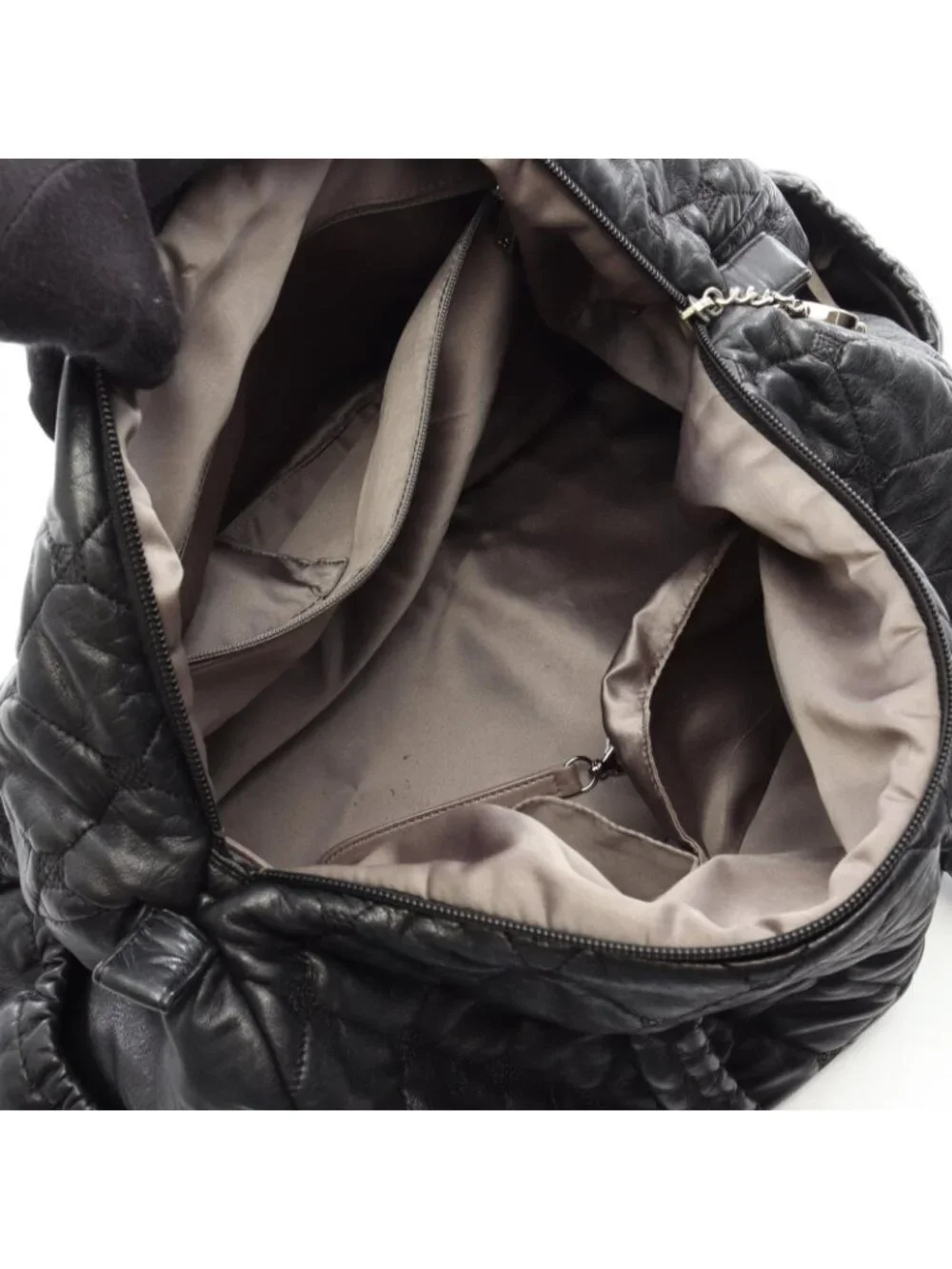 Chanel Boston Bag Quilted Black Leather